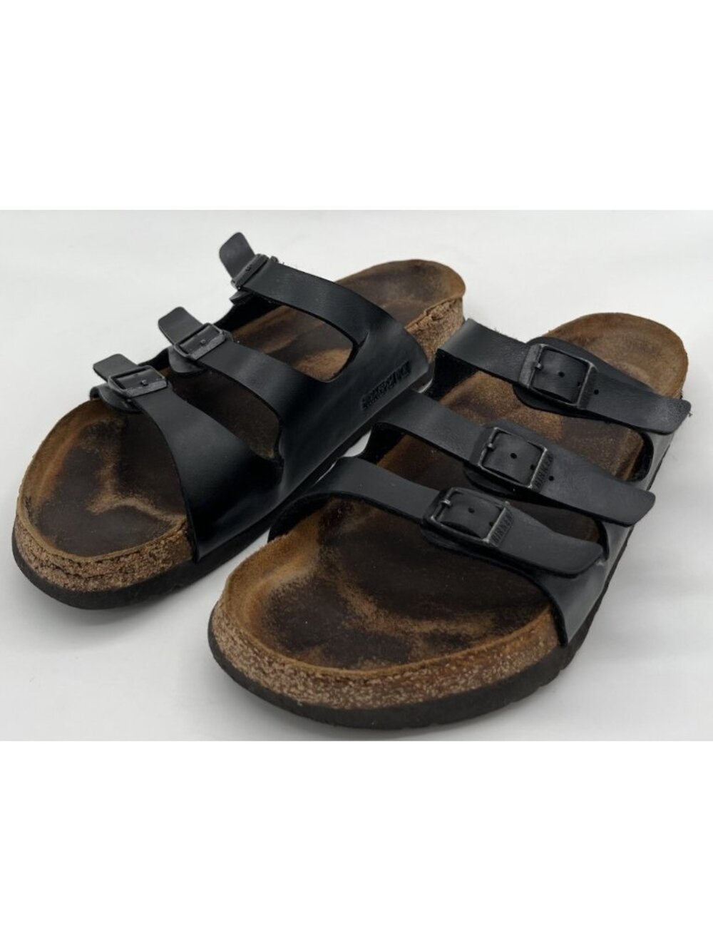 Birkenstock FLORIDA 3 Strap Soft Footbed Black Leather Sandals ~ 42 R Women’s 11